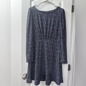 LOFT Floral Pattern Long Sleeve Dress